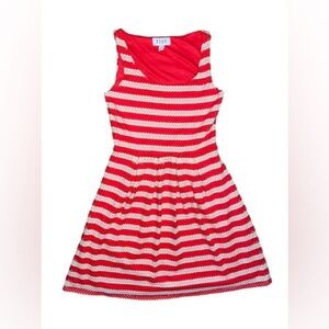 Elle Red and White Striped A-Line Dress Women’s size 2